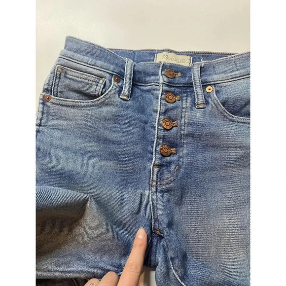 Madewell 10" High Rise Skinny 25P Button Fly Raw Frayed Jean - Picture 8 of 10